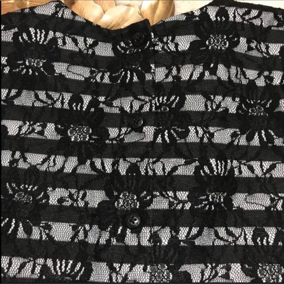 Pippa & Julie Floral Lace Striped Peplum Top Sz 4 - Picture 4 of 9